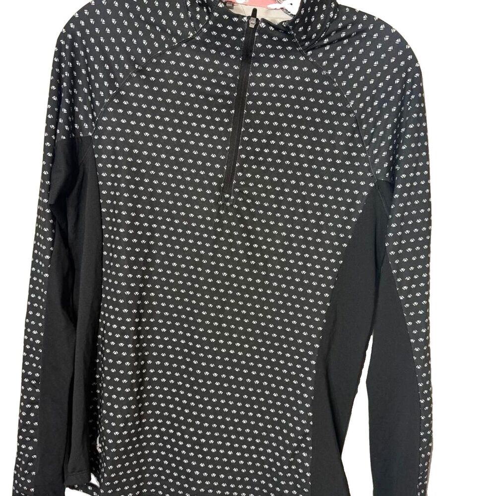 Adidas Aeroready Women's Black Grey Patterned Long Sleeve Quarter Zip Pullover